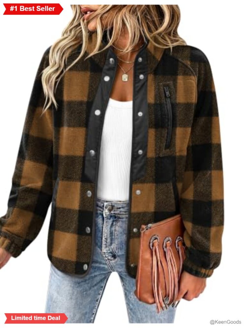 Women Fleece Jacket Western Aztec Print Snap Button Down Lightweight Cozy Coat